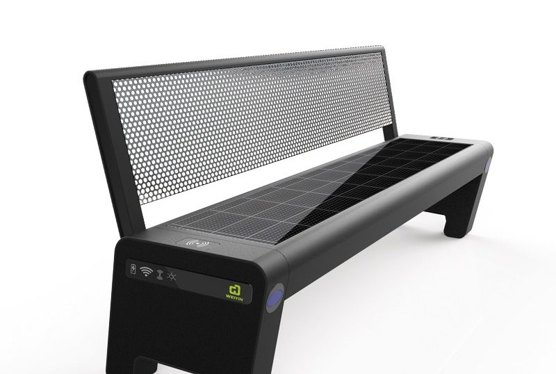 Outdoor Wireless Charging Smart Solar Park Bench