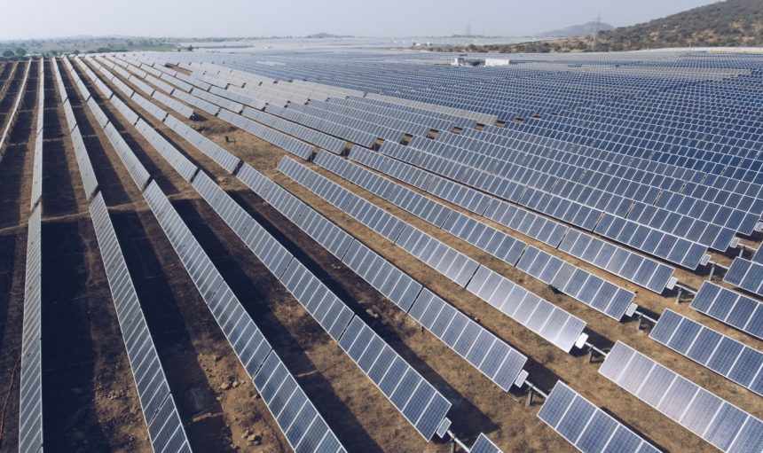 Three tiers of Solar power providing green renewable energy