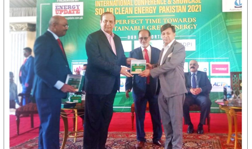 Solar panels modules and blue sky with clouds